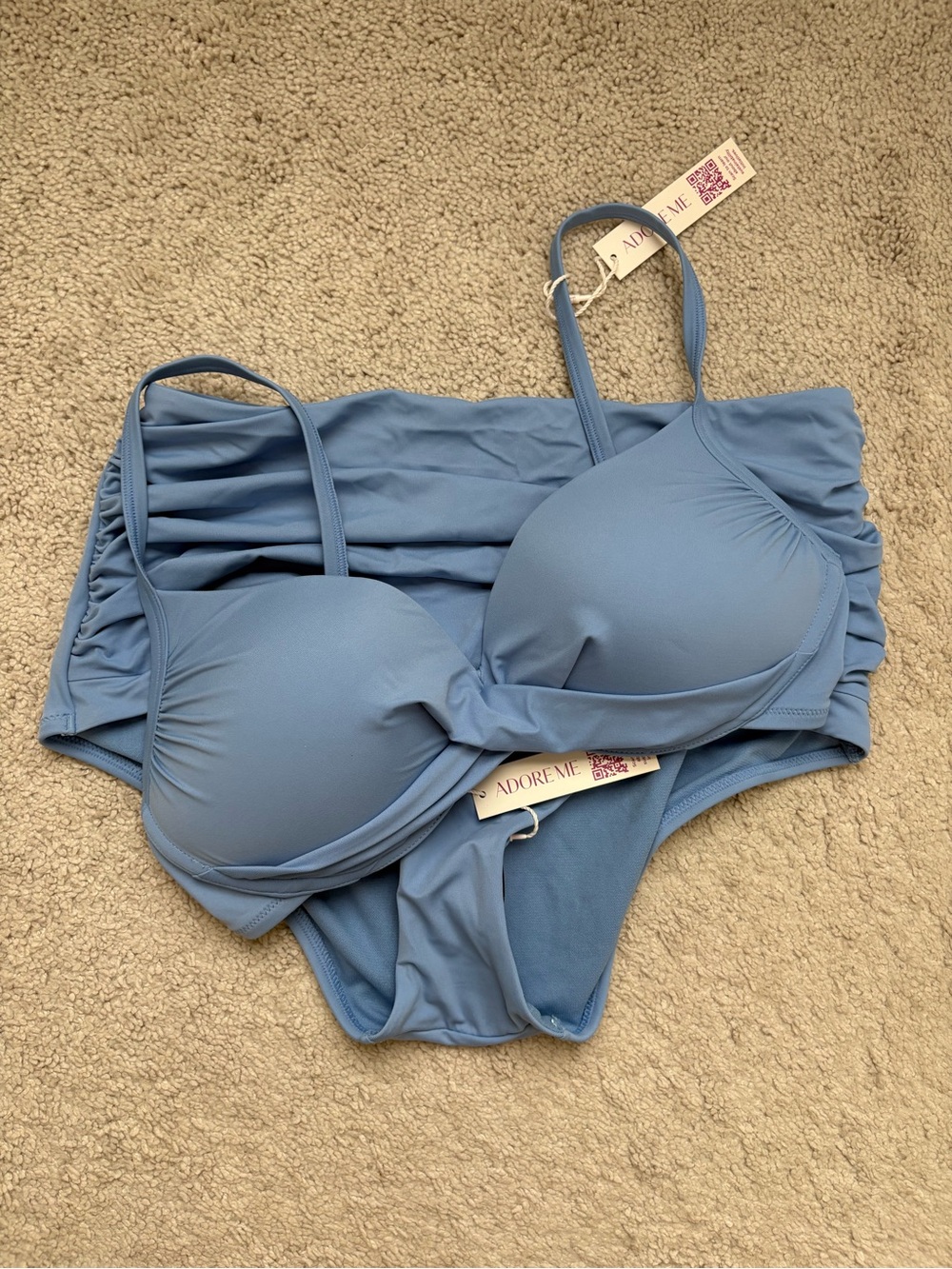 Adore Me x Target Blue High Waist Padded Bikini Set NWT